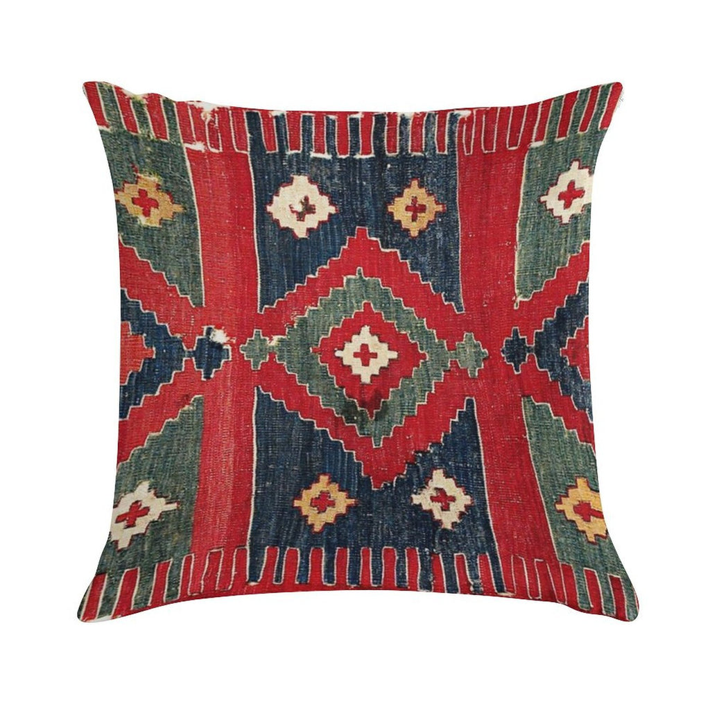 Yüncü  Antique Balikesir Turkish Kilim Print Soft Warmth Comfort Throw Pillow
