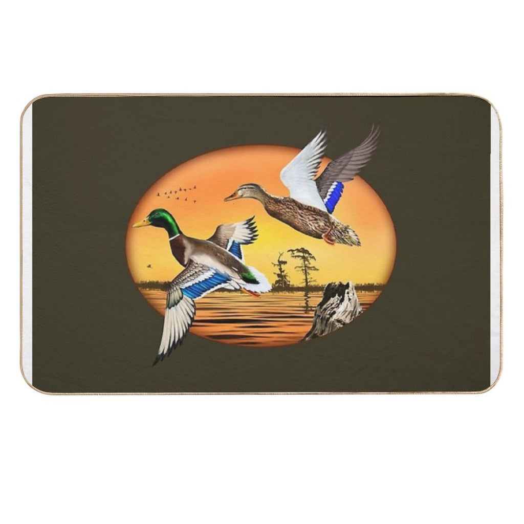 Mallard Ducks at Sunset  Easy To Clean Bath Mat