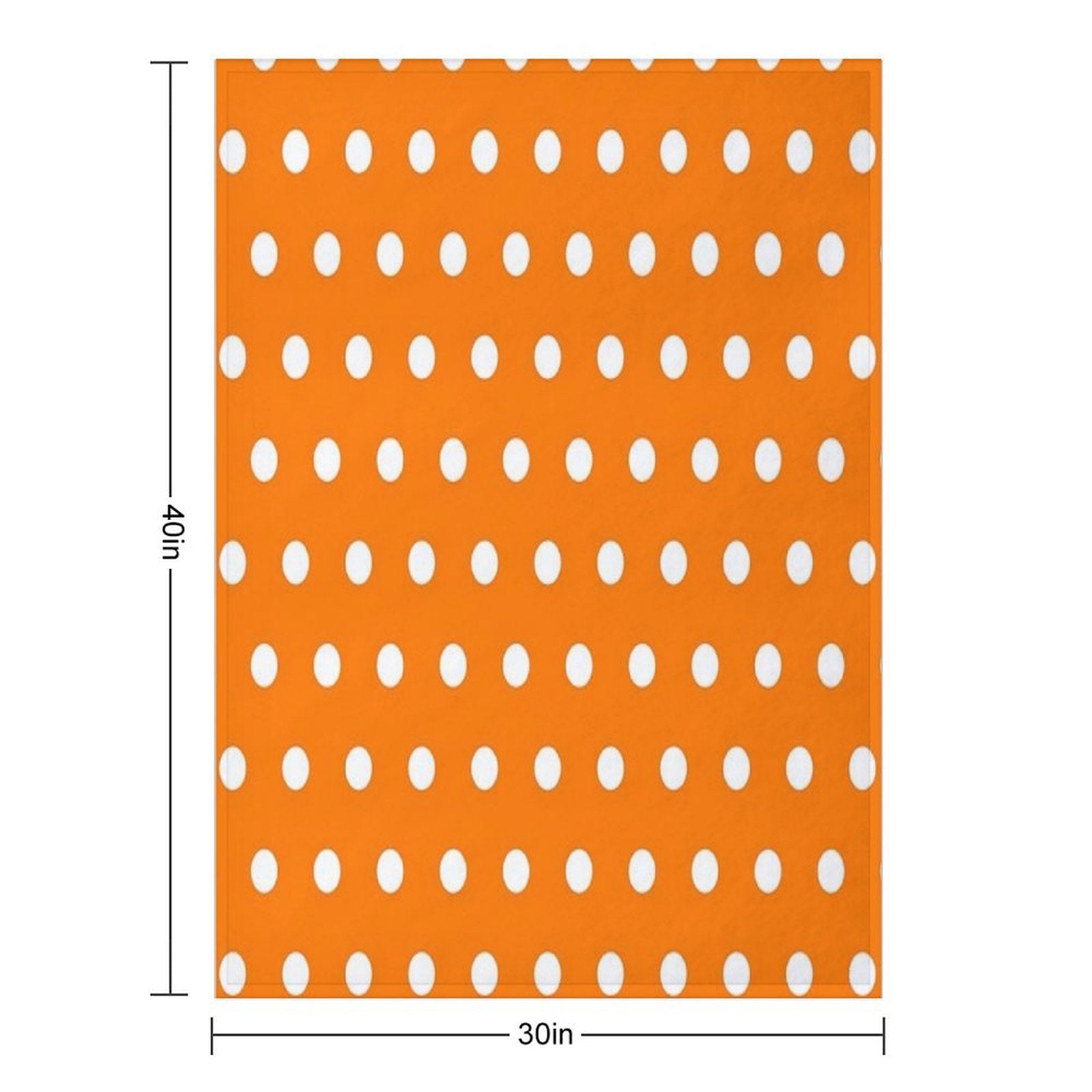 White And Calendula Orange Textured Polka Dot Grid Plush Throw Blanket