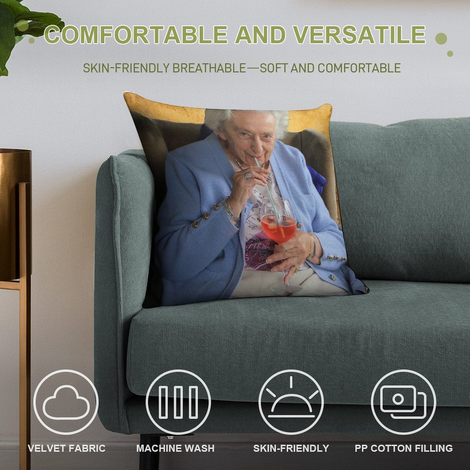 Aperol Spritz Soft High-Density Material Throw Pillow