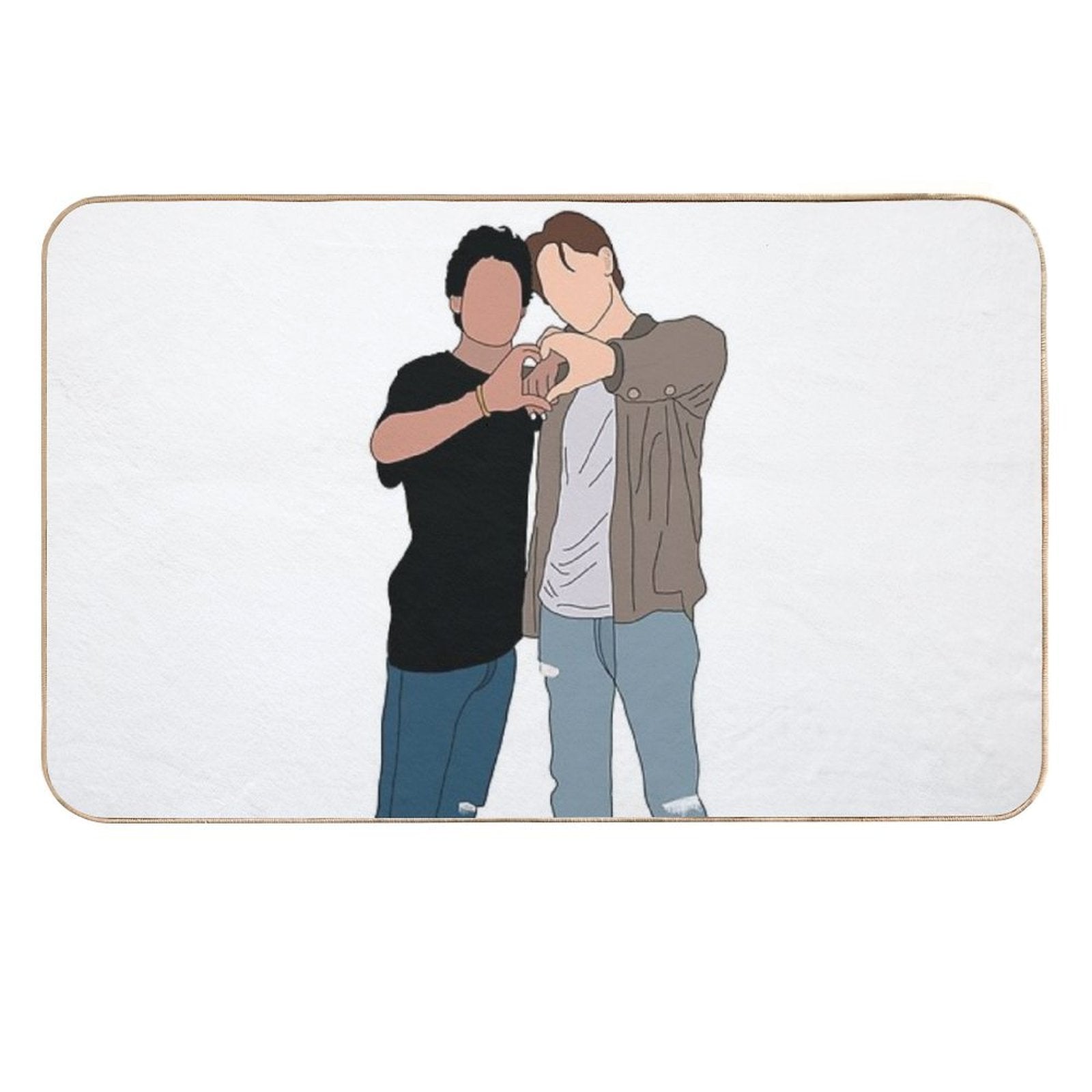 Young Royals  Simon And Wilhelm Cute  Dirt-Trapping Bath Mat