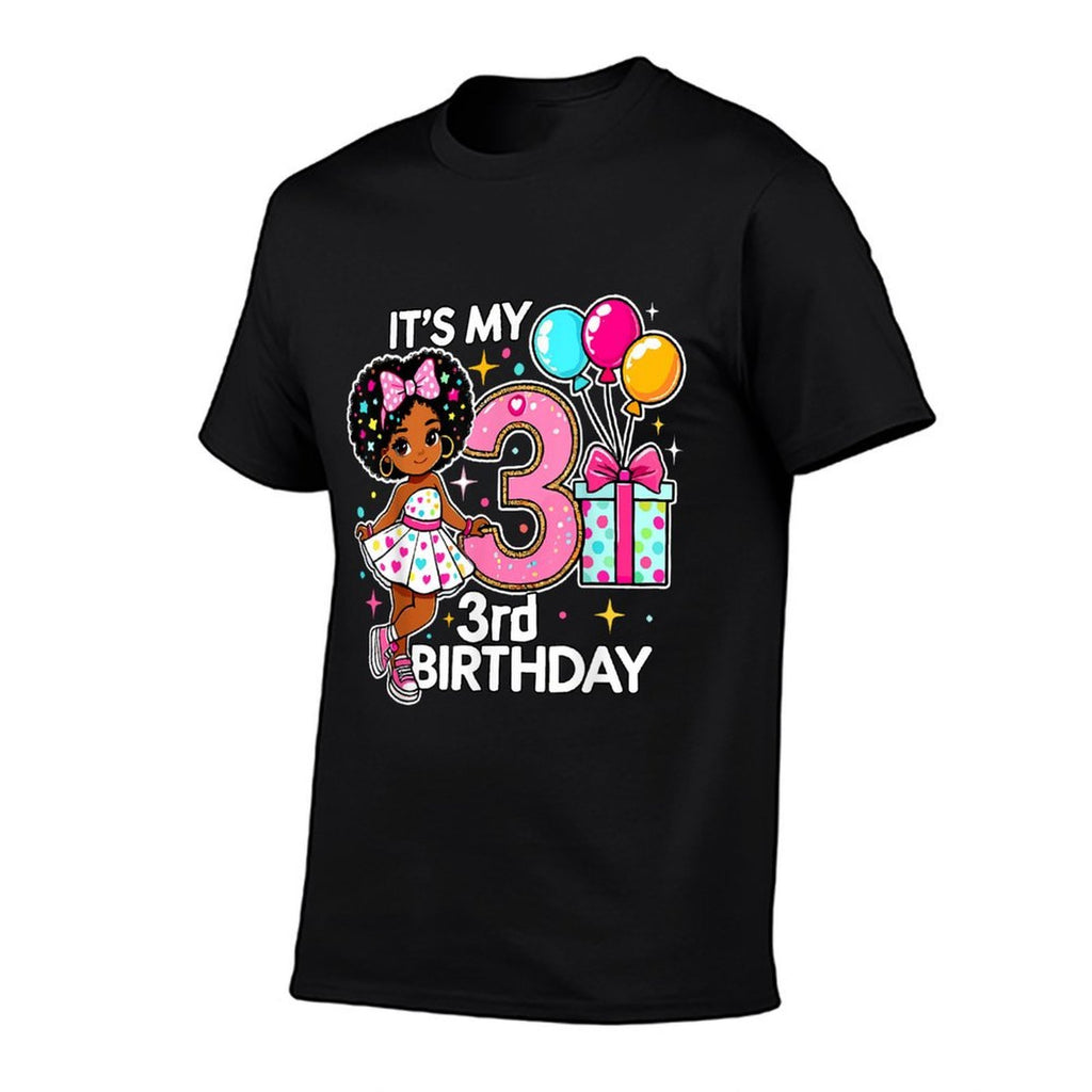 My 3rd Birthday African American Cute Girl Three Year Old  Lightweight T-Shirt