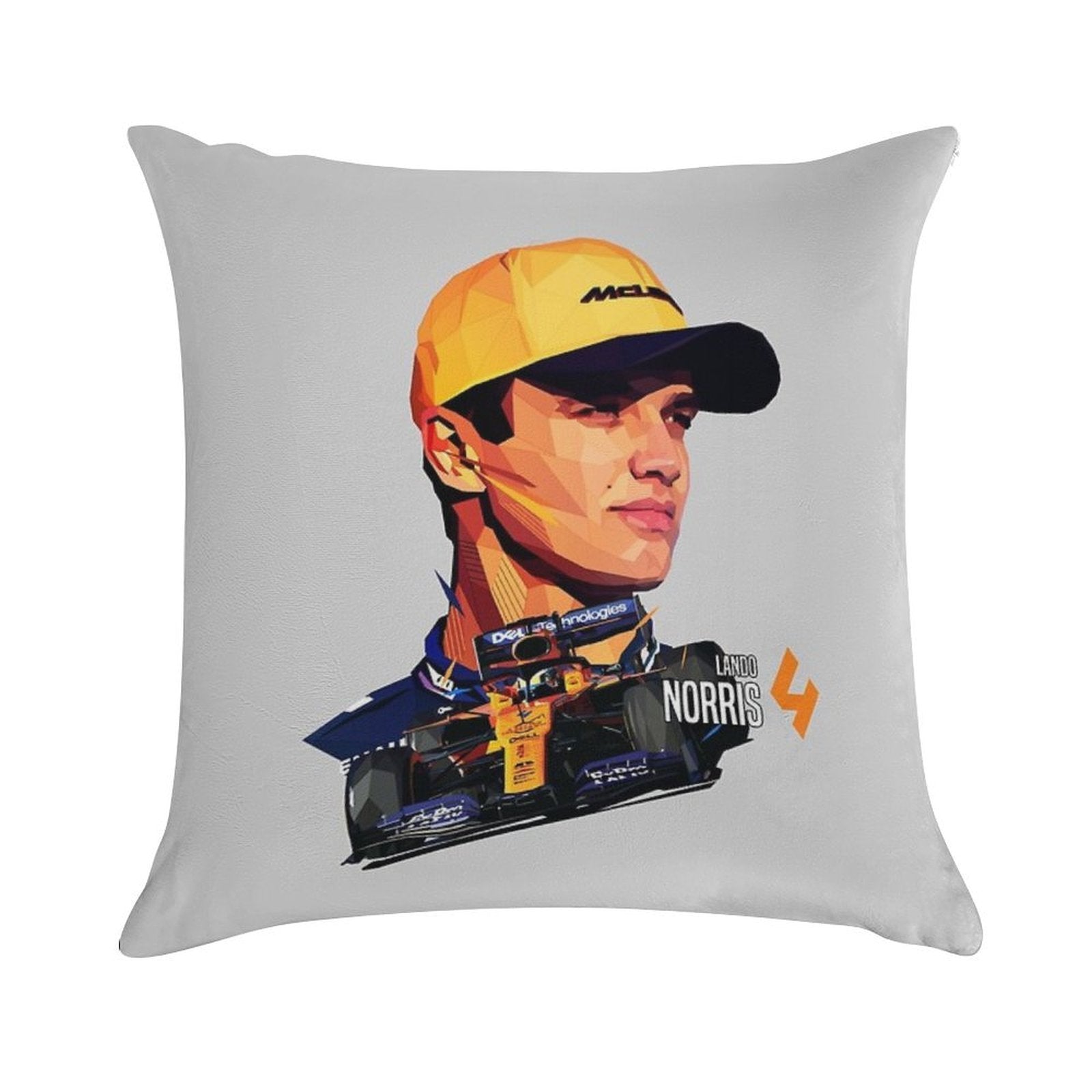 Lando Norris Low Poly V2 Soft Reinforced Edging Throw Pillow