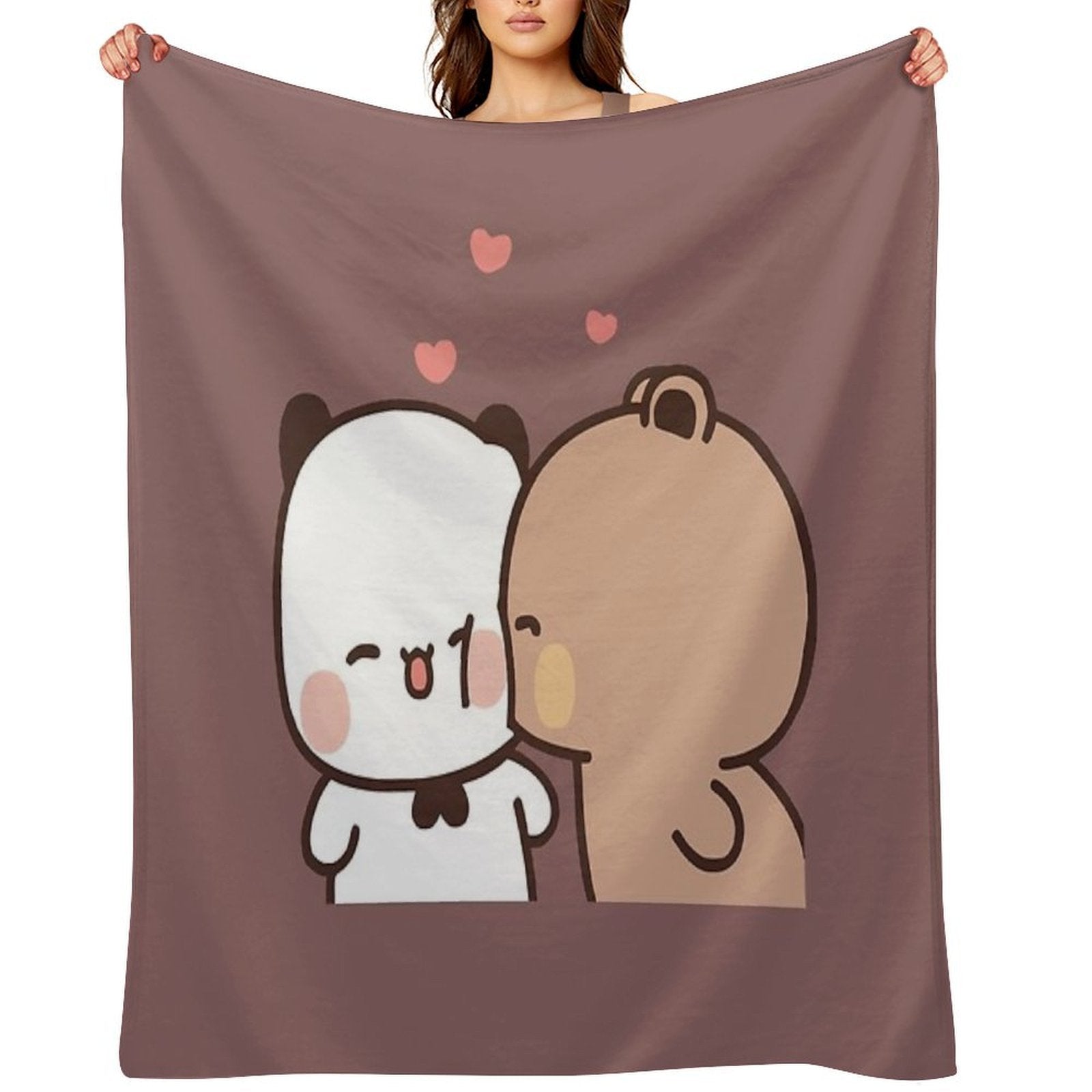 Love Kiss from DuDu Bear to BuBu Panda❤️ Quick-dry Throw Blanket