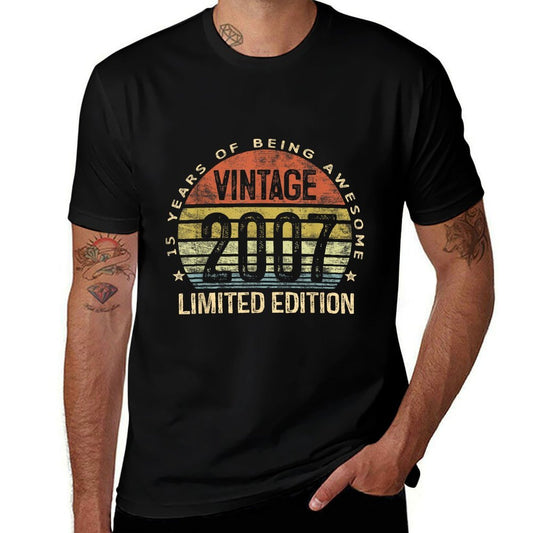 15 Year Old Gifts Vintage 2007 Limited Edition 15th Birthday  Vintage-inspired T-Shirt