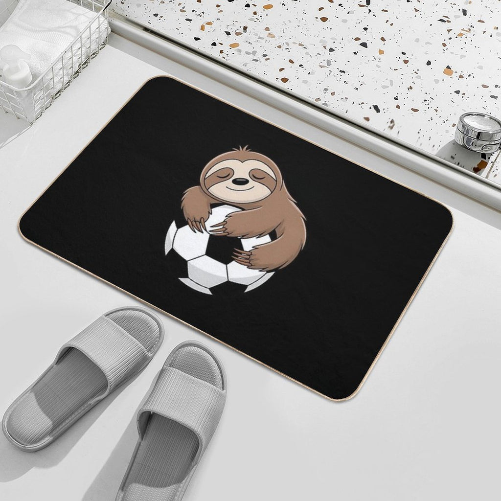Lazy Sloth Soccer Shirt Soccer Lover Team Ball Kids Sport  Slip-Resistant Bath Mat
