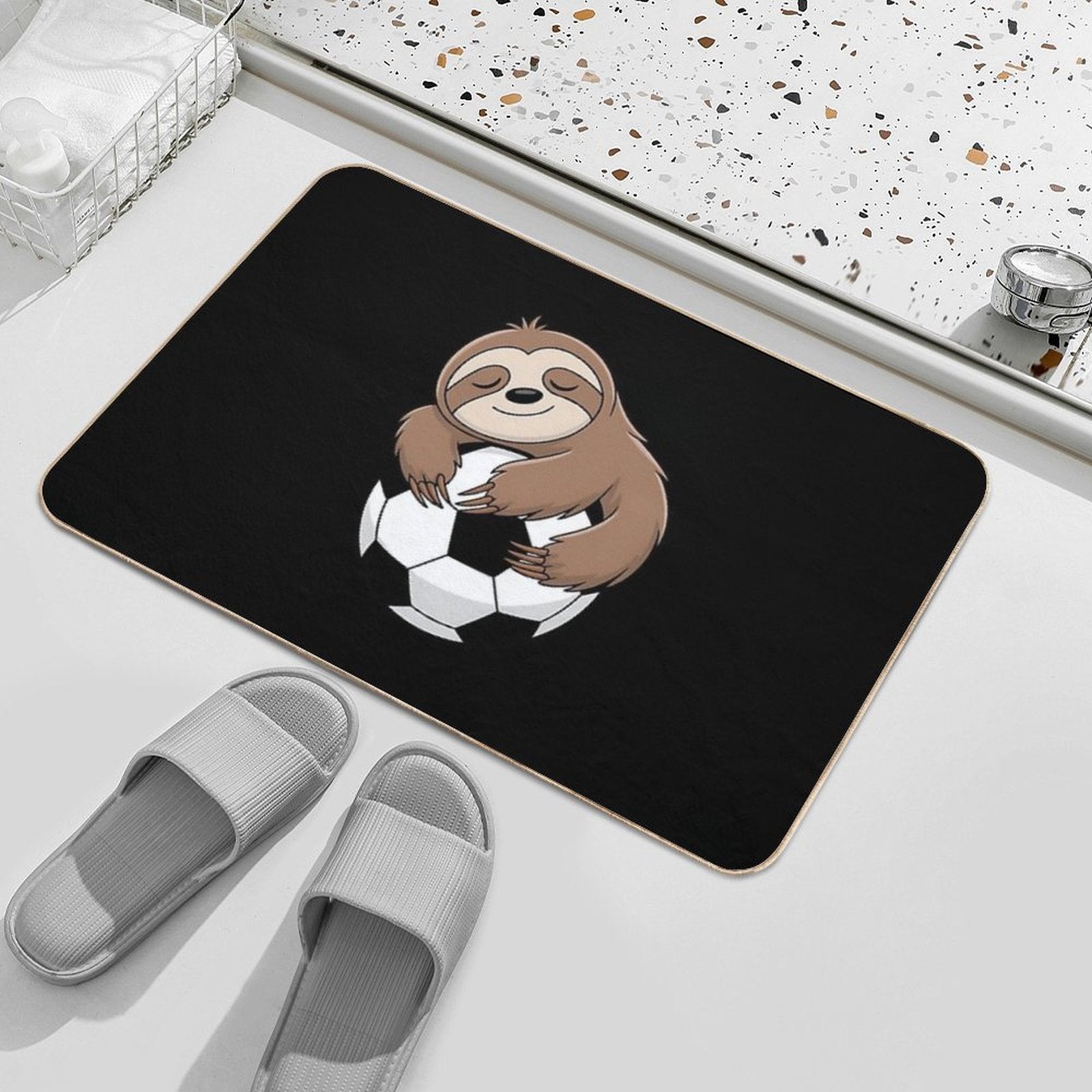 Lazy Sloth Soccer Shirt Soccer Lover Team Ball Kids Sport  Slip-Resistant Bath Mat