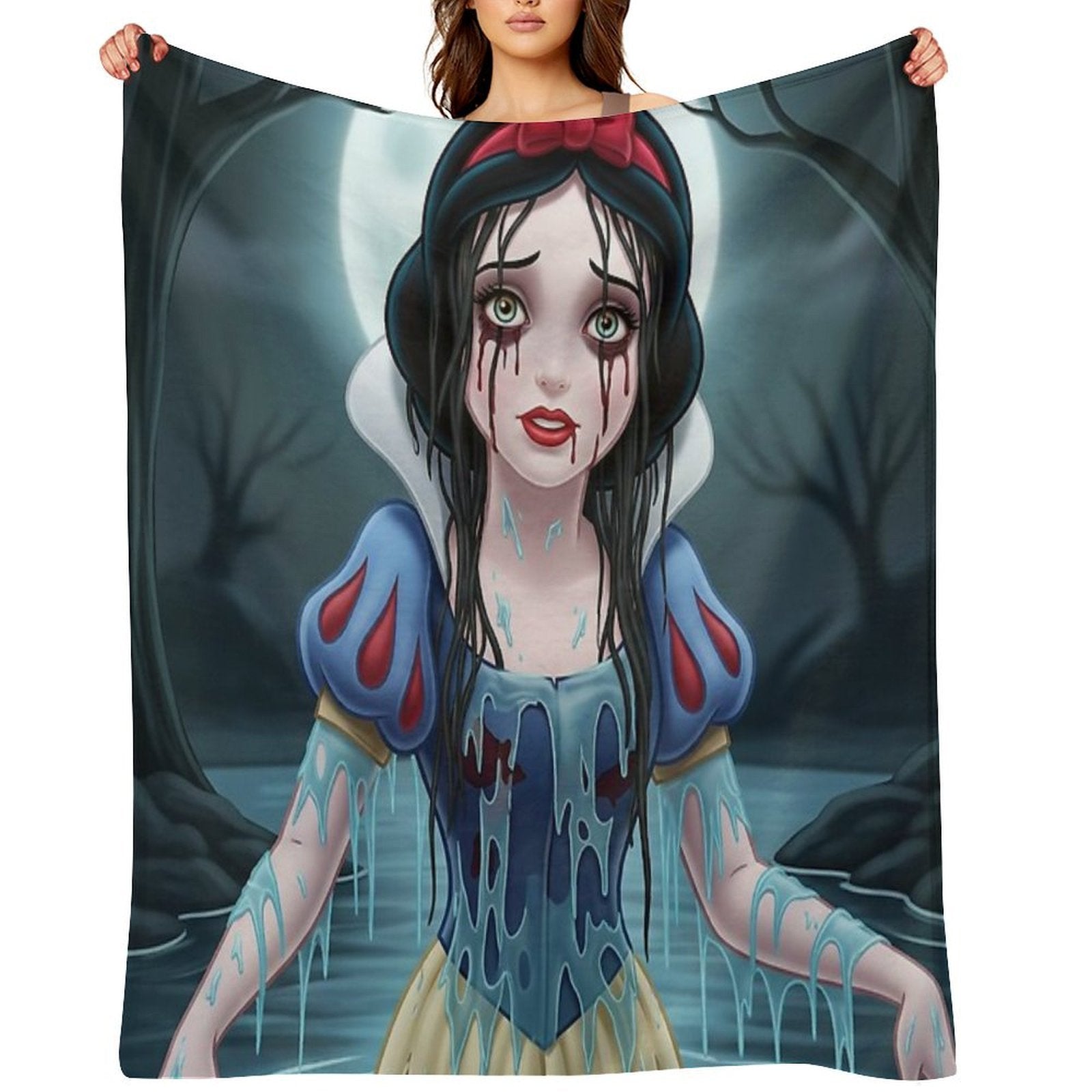 The Weeping Woman of The White Woods Travel-friendly Throw Blanket