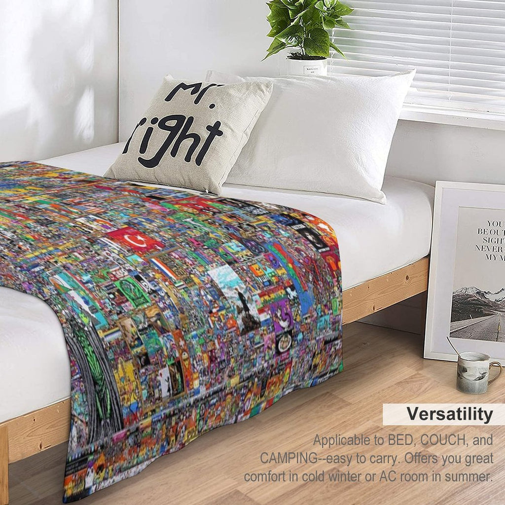 Final Canvas of Reddit Place 2023 Comfort Throw Blanket