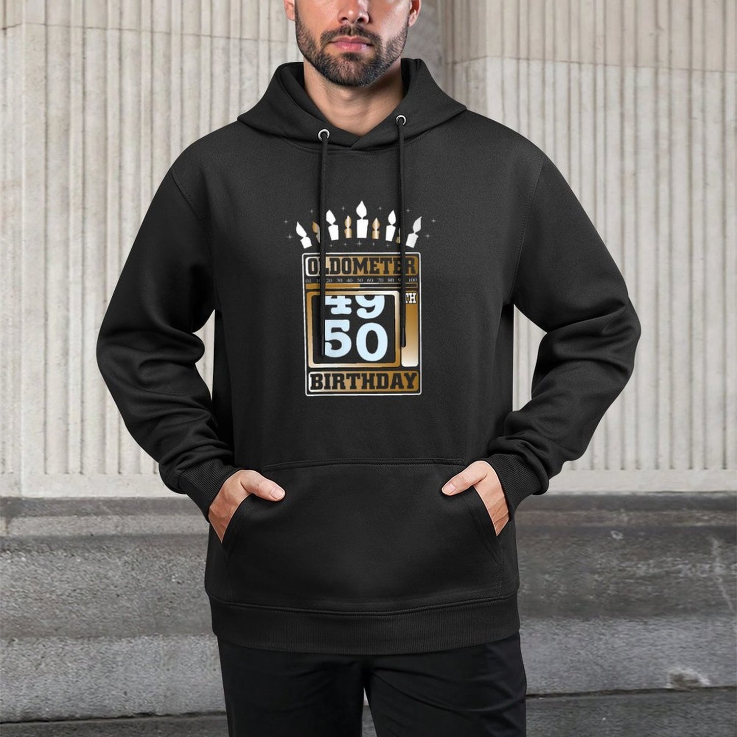 Womens Oldometer 49-50 50th Birthday Funny Gift Relaxed Fit Hoodie
