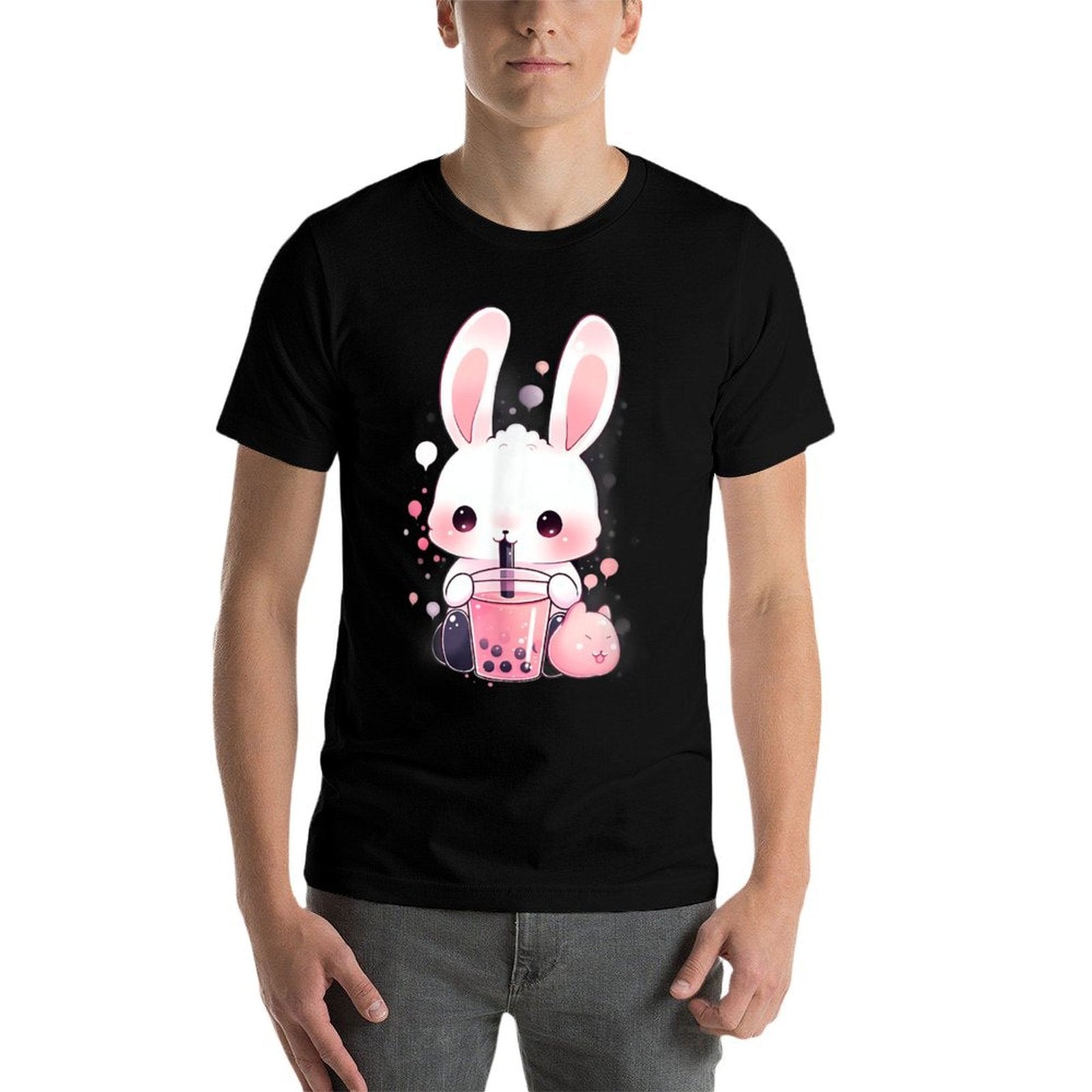 Bunny Boba Tea Bubble Tea Anime Kawaii  Easy-care T-Shirt