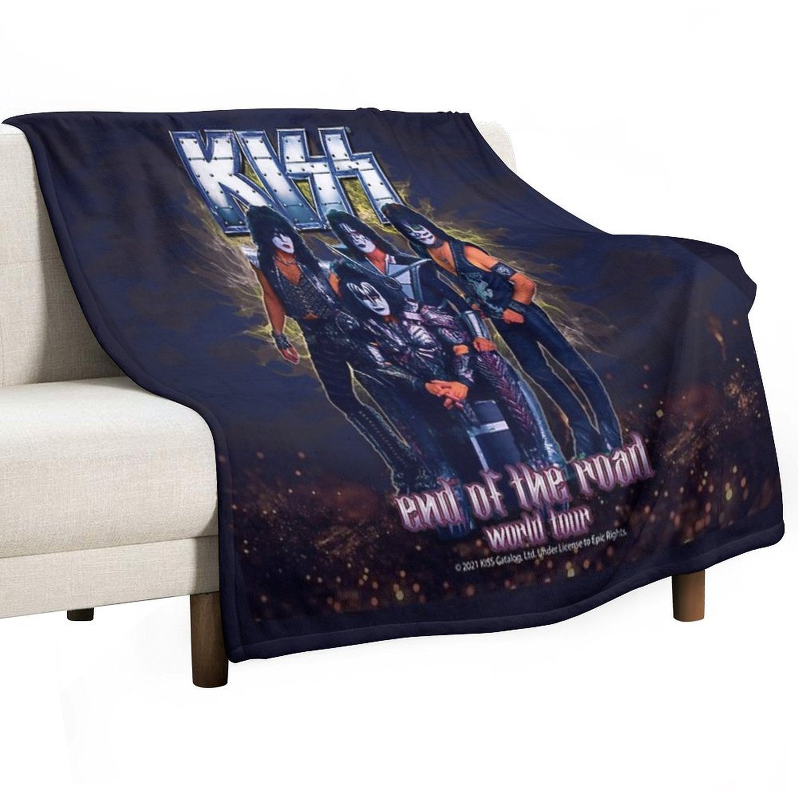 KISS Band-End of The Road World Tour Plush Throw Blanket
