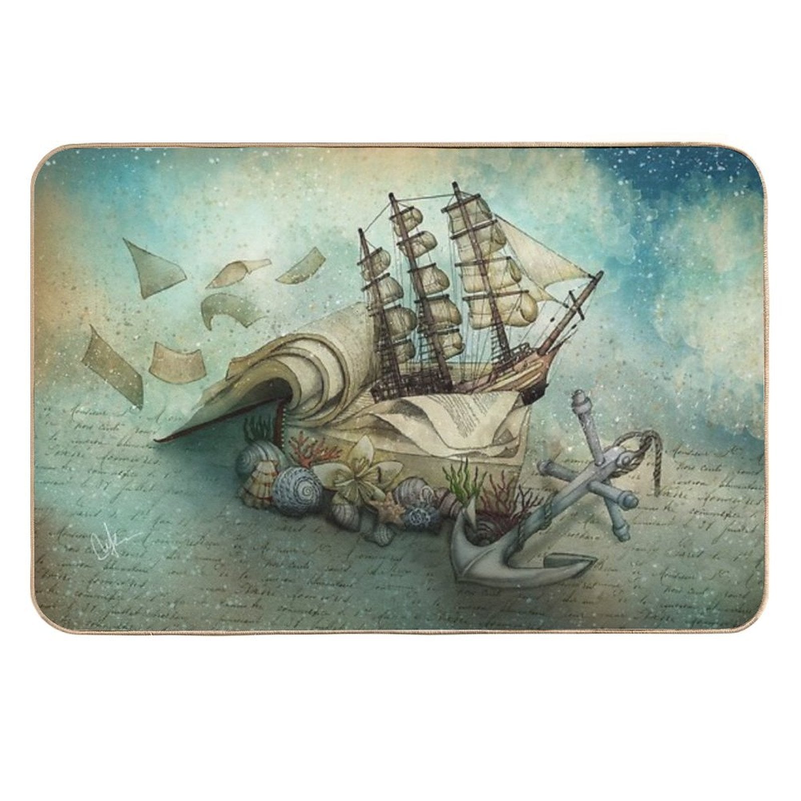 Now I Lay Me Down to Read, I Travel Leagues before I Sleep  Rapid-Drying Bath Mat