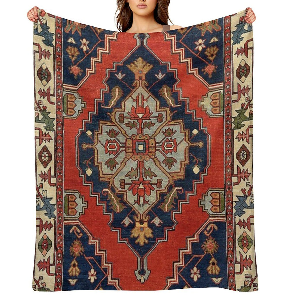 Antique Persian Bakshaish Oriental Carpet Print Shrink-resistant Throw Blanket