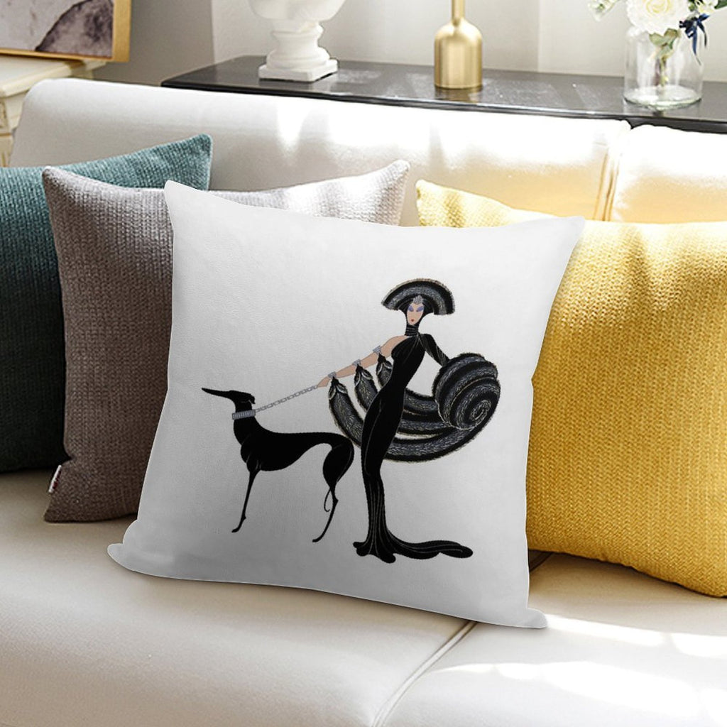 Art Deco Era Haute Couture Fashion Illustration Soft Warmth Comfort Throw Pillow