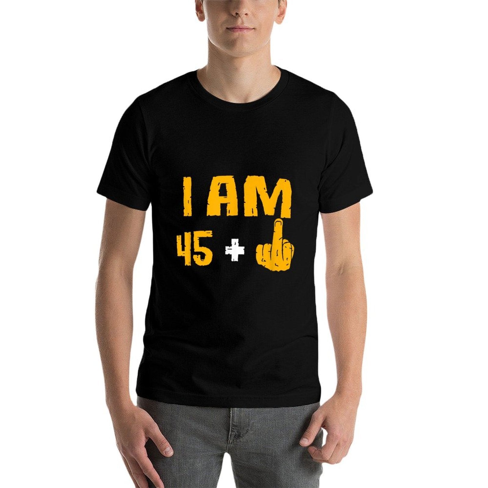 I Am 45 Plus 1 Middle Finger 46th Birthday Gift 46 Years Old  Soft T-Shirt