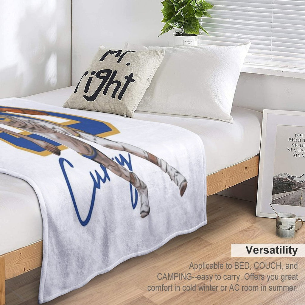 Stephen Curry Golden State Basketball Illustration Eco-conscious Throw Blanket