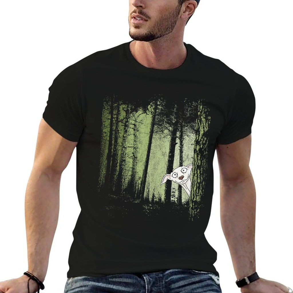 Galgo Espanol Greyhound Hunting Dog In Twilight Forest  Oversized Silhouette T-Shirt
