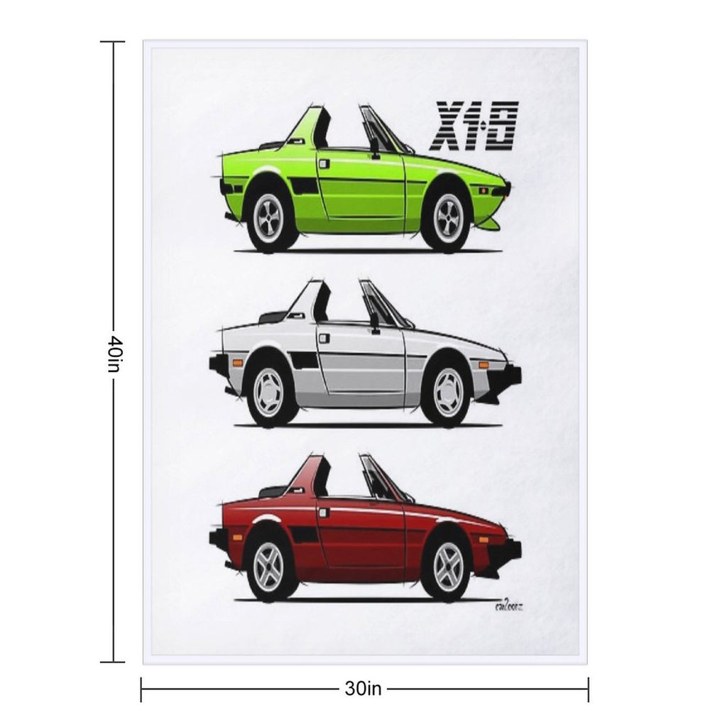 Fiat X19 with Open Roof Wrinkle-free Throw Blanket