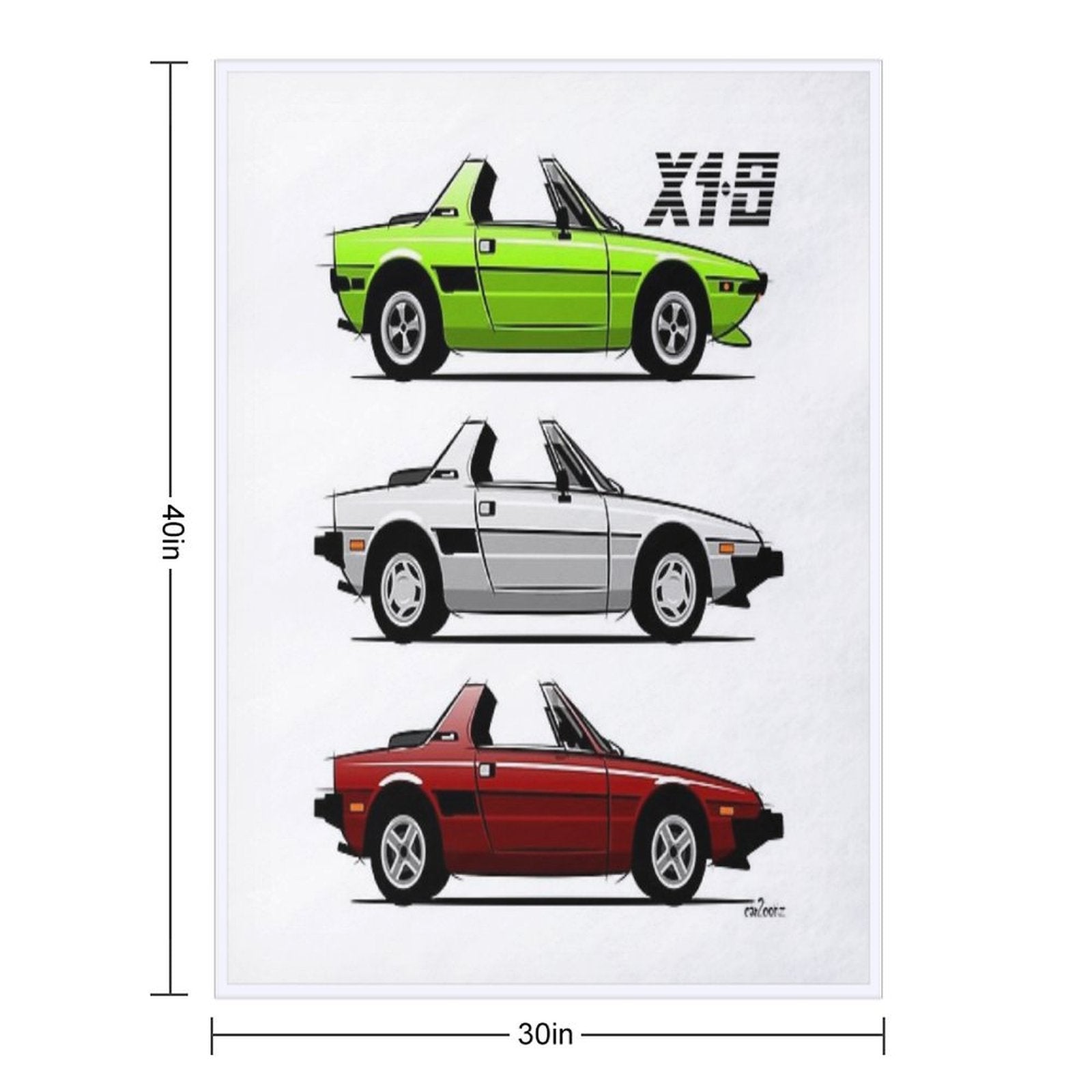 Fiat X19 with Open Roof Wrinkle-free Throw Blanket