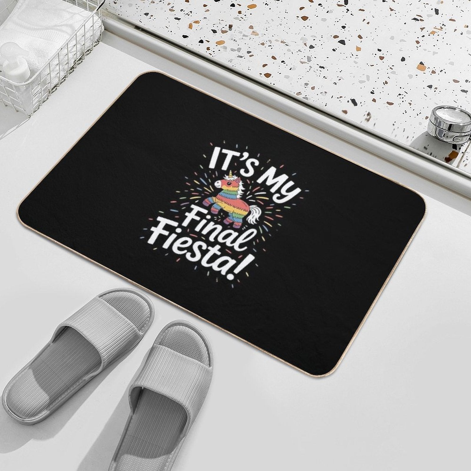 Final Fiesta Bride Bachelorette Party Pinata  Repositionable Bath Mat