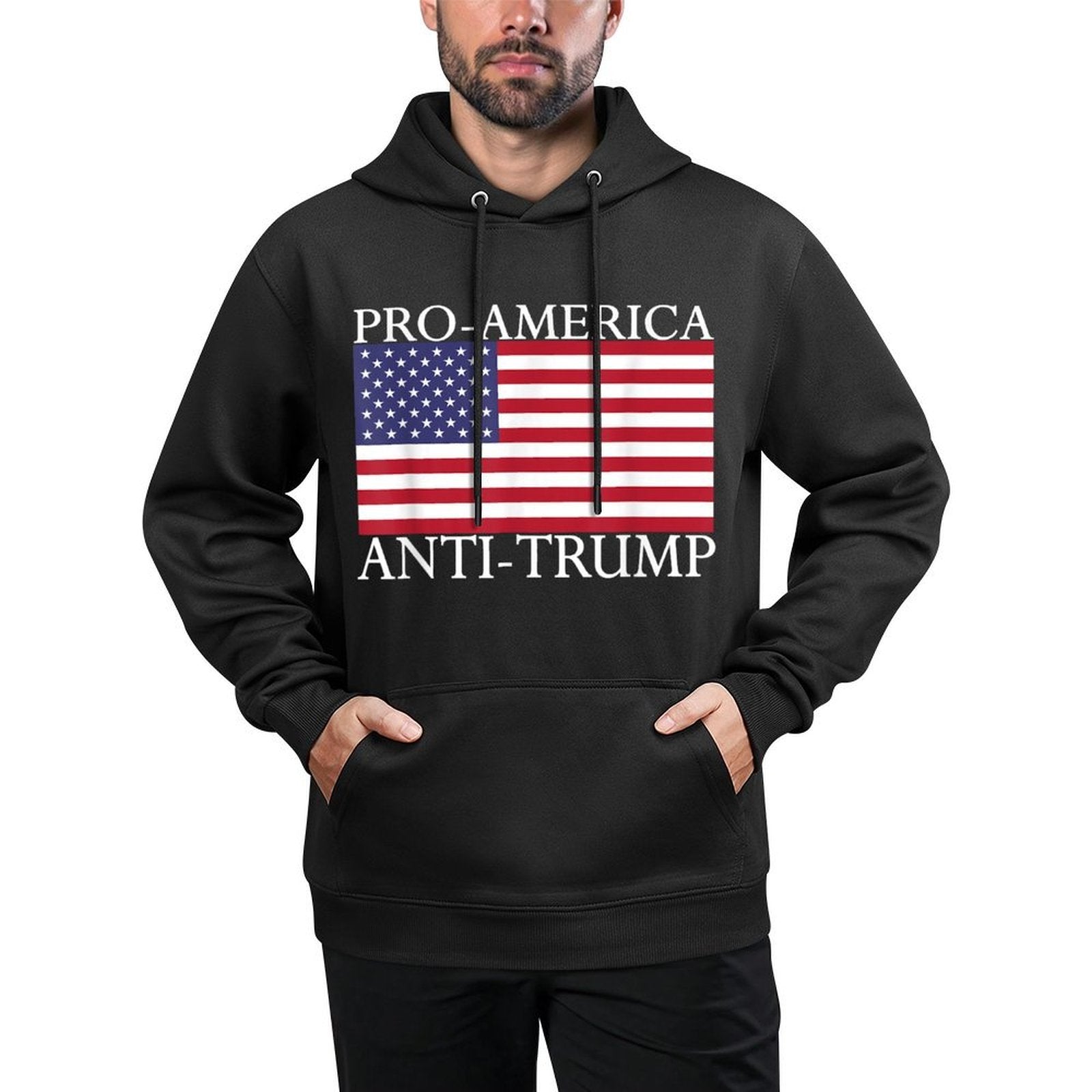 Pro-America Anti-Trump - American USA Flag Resist Casual Wear Hoodie