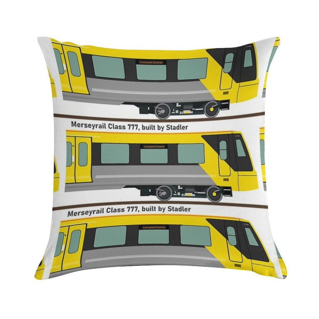 Merseyrail Class 777 Profile Soft Shrink-Resistant Throw Pillow