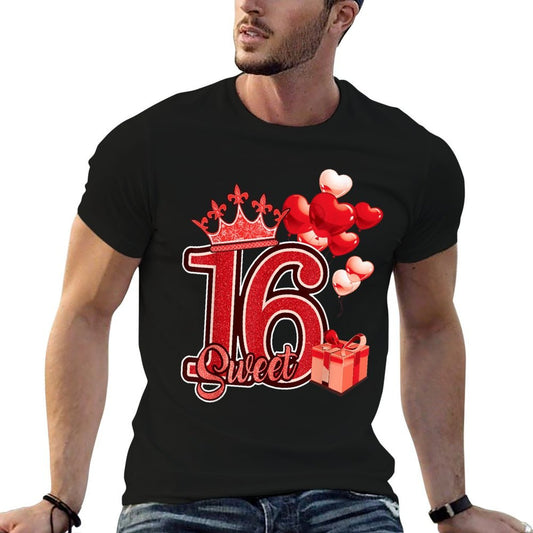 Sweet Sixteen Red 16 Year Birthday  Durable T-Shirt