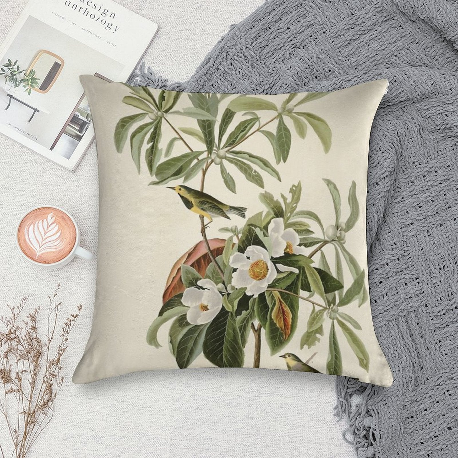 Bachman's Warbler - John James Audubon Birds of America Soft Gift Ready Throw Pillow