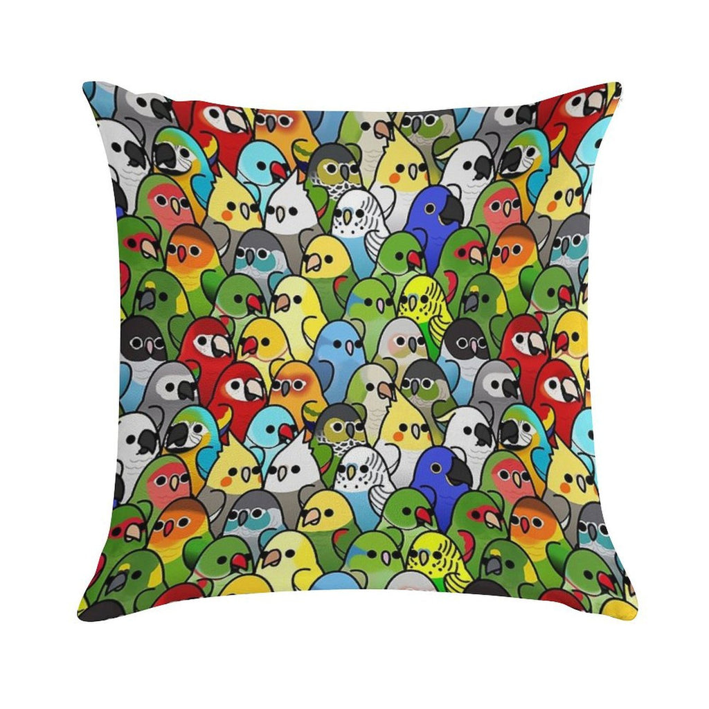 Too Many Birds! Bird Squad 1 Soft Gift Ready Throw Pillow