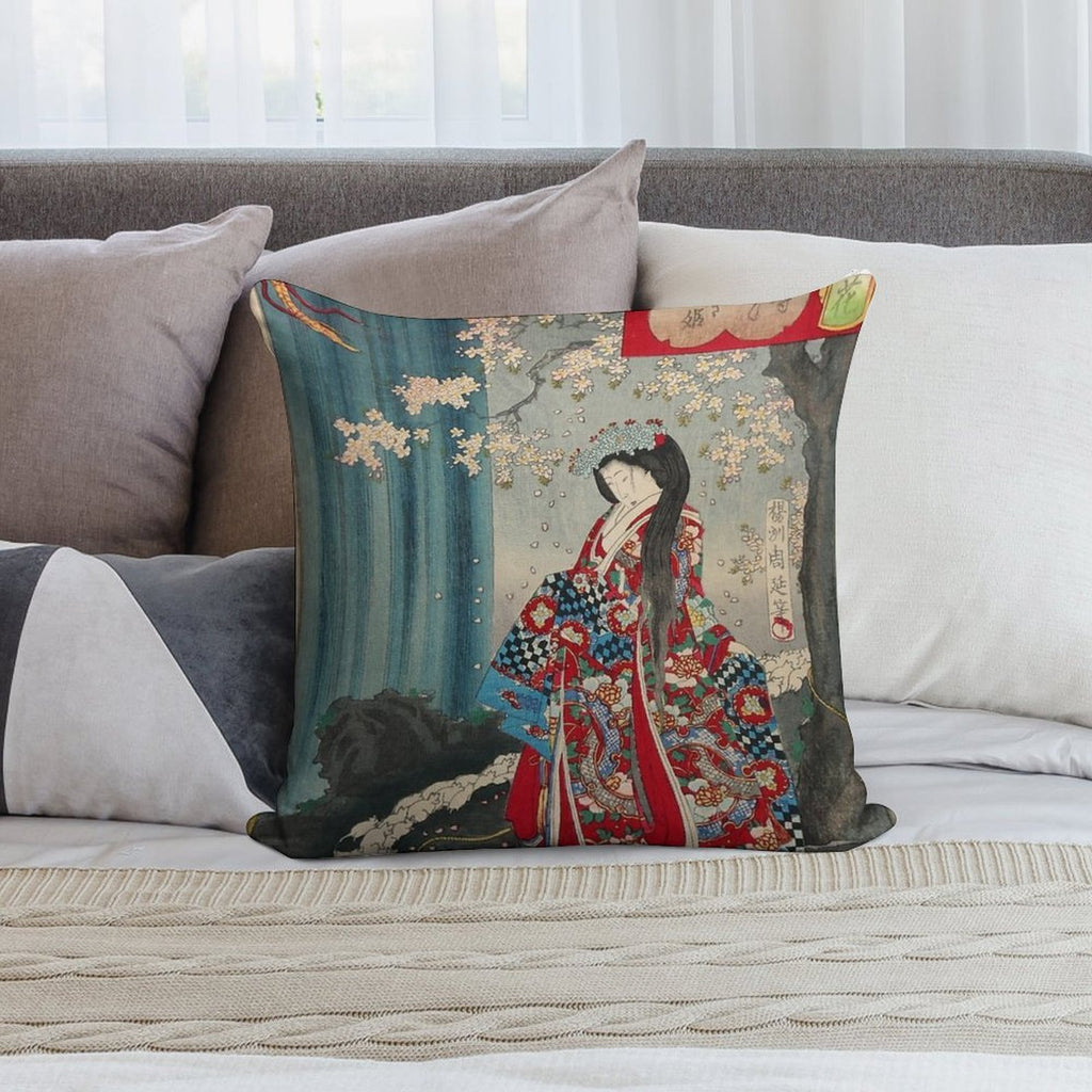 Ukiyo-e Japanese Art Classic Geisha Lady - Japan Art Soft Ultra-Soft Texture Throw Pillow