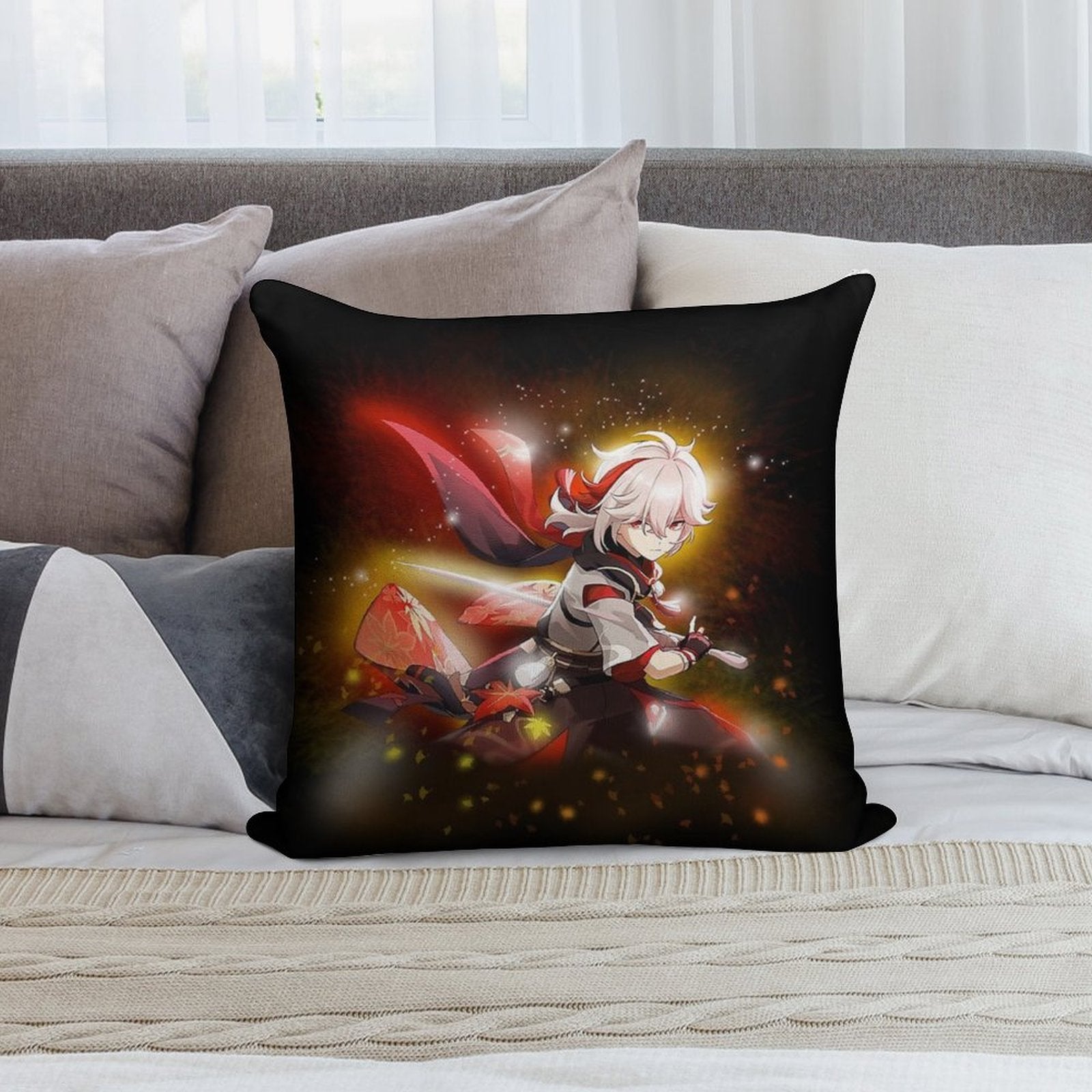 Kaedehara Kazuha Genshin Impact Soft Bedroom Essential Throw Pillow