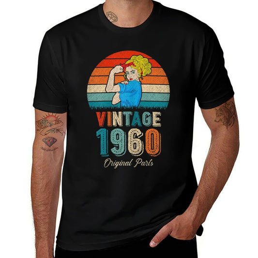 Womens 60th Birthday Tshirts For Women Original Parts Vintage 1960  Tagless Design T-Shirt