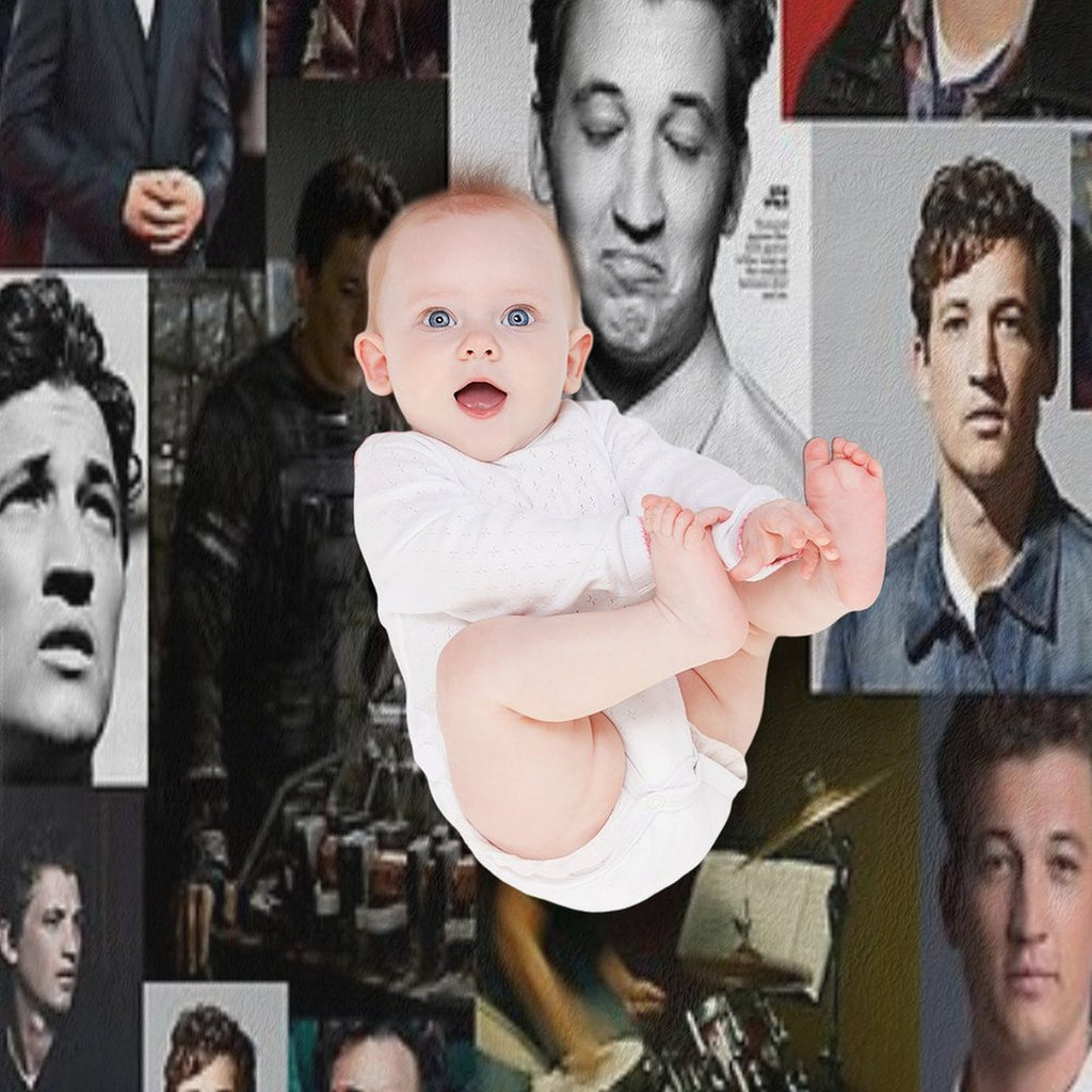 Miles Teller Abstract Square Photos Seamless Collage All-season Throw Blanket