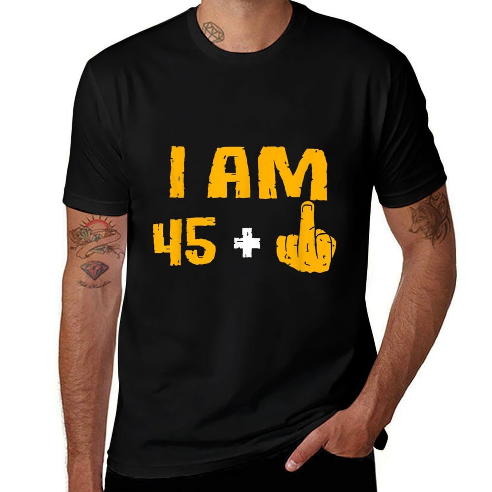 I Am 45 Plus 1 Middle Finger 46th Birthday Gift 46 Years Old  Soft T-Shirt