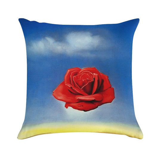 The Meditative Rose-Salvador Dali Soft Ultra-Soft Texture Throw Pillow