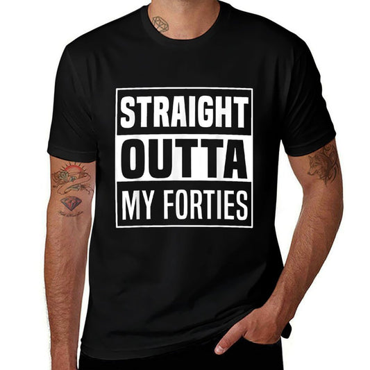 Straight Outta My Forties 50 Years Funny 50th Birthday Gift  Moisture-wicking T-Shirt