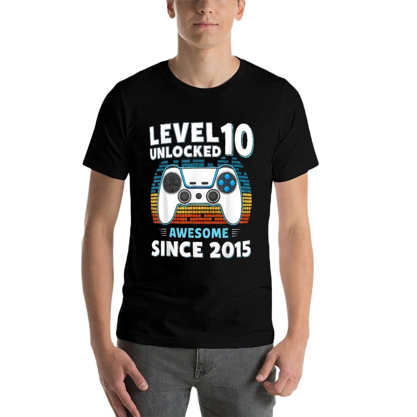 10 Year Old BDay Decorations Son Boy 10yr 2015 10th Birthday  Wrinkle-resistant T-Shirt