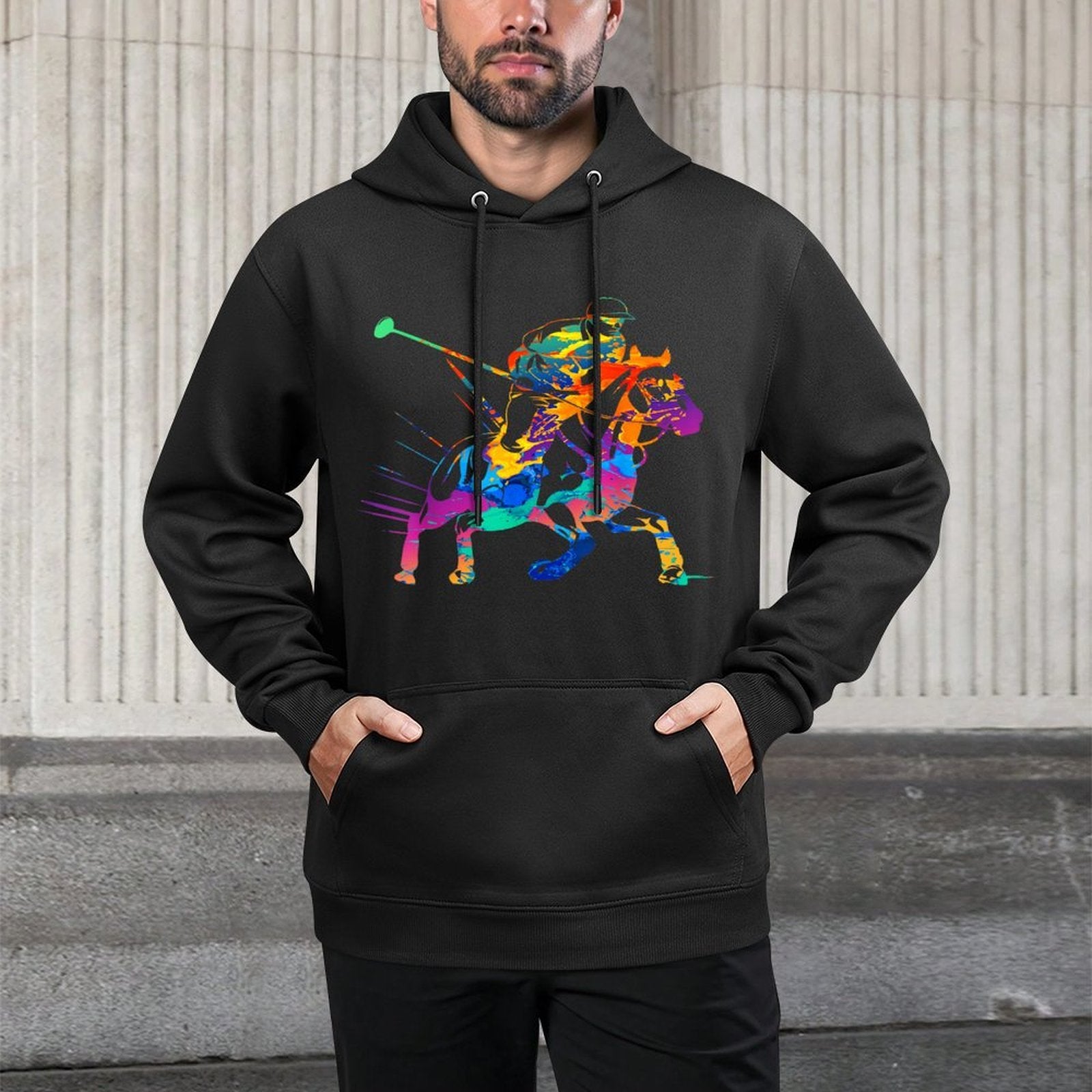Polo Player Horse Sport Ride Riding Equestrian Sport Fan Durable Construction Hoodie