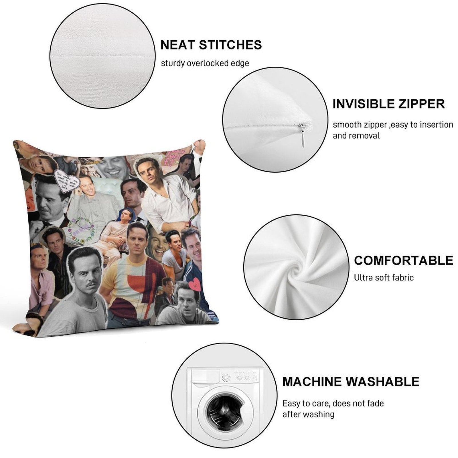 Andrew Scott More Like Andrew Hot Soft Reinforced Edging Throw Pillow