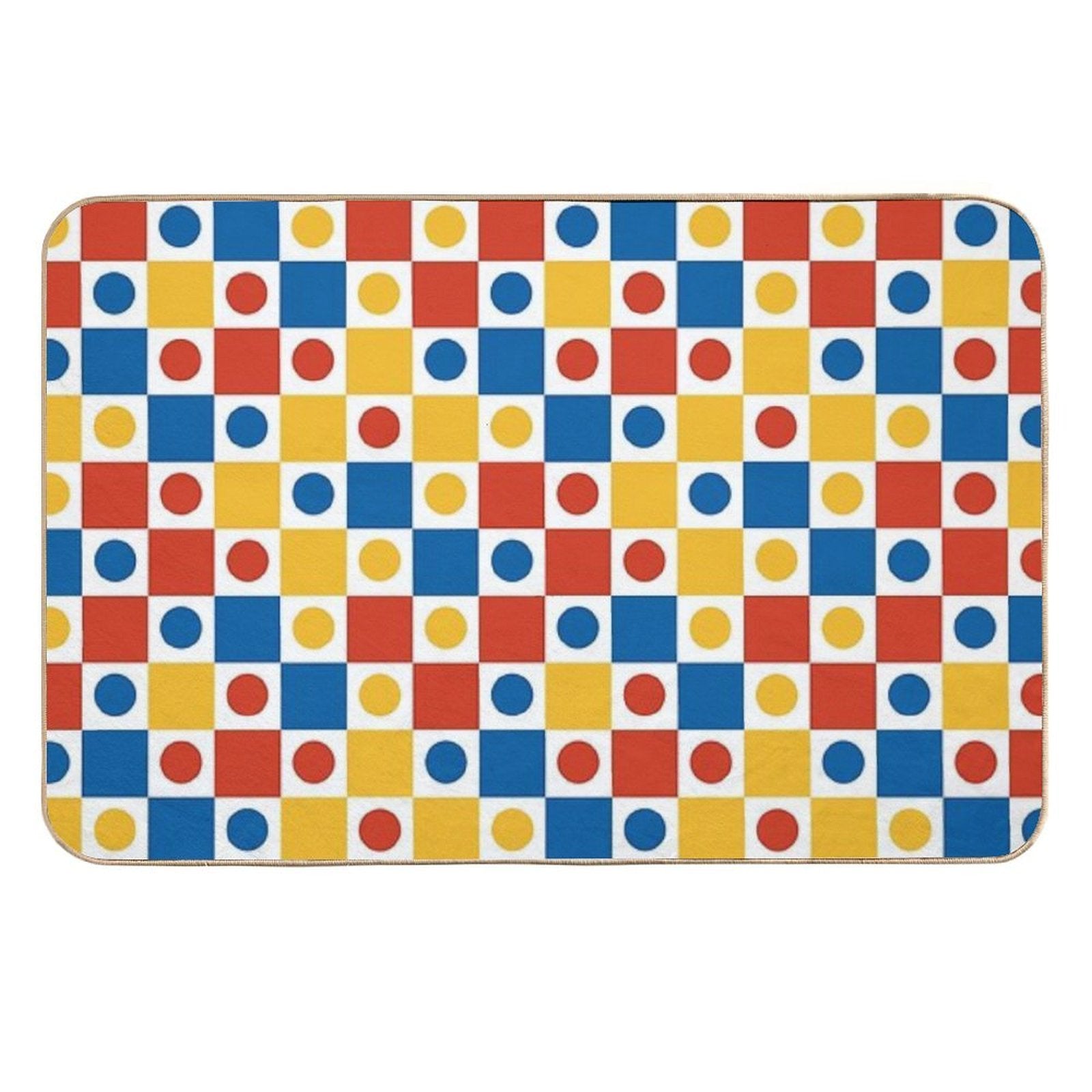 Vibrant Squares - Geometric Pattern  Long-Lasting Bath Mat