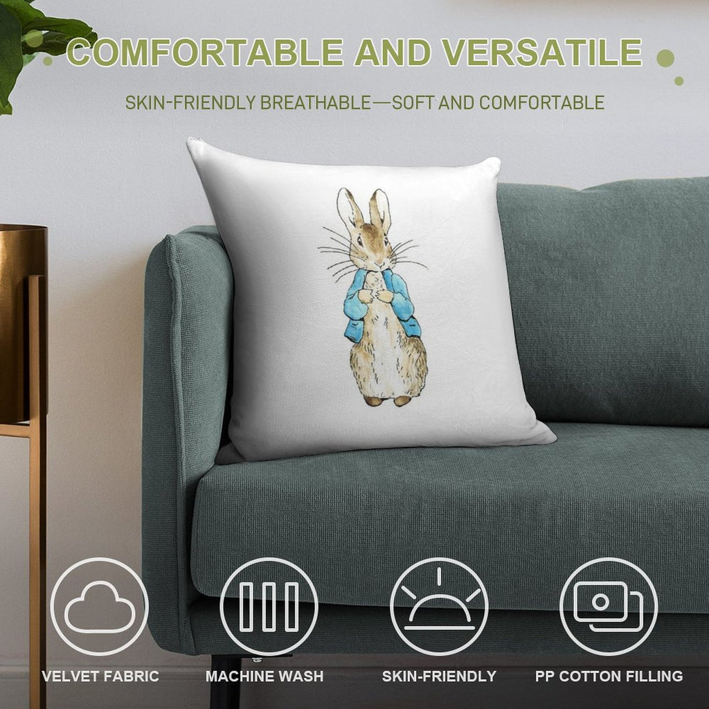 Peter Rabbit - Beatrix Potter Soft Anti-Pilling Throw Pillow