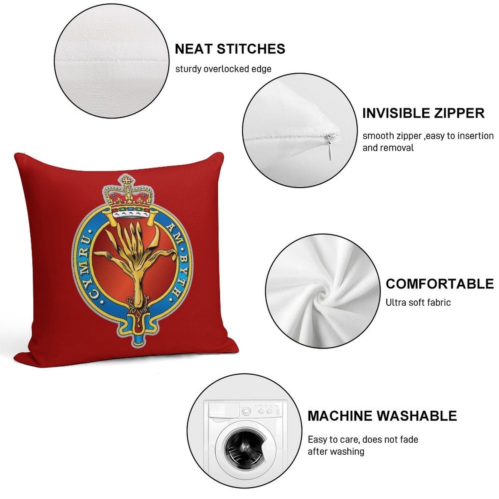 WELSH GUARDS Soft High-Density Material Throw Pillow