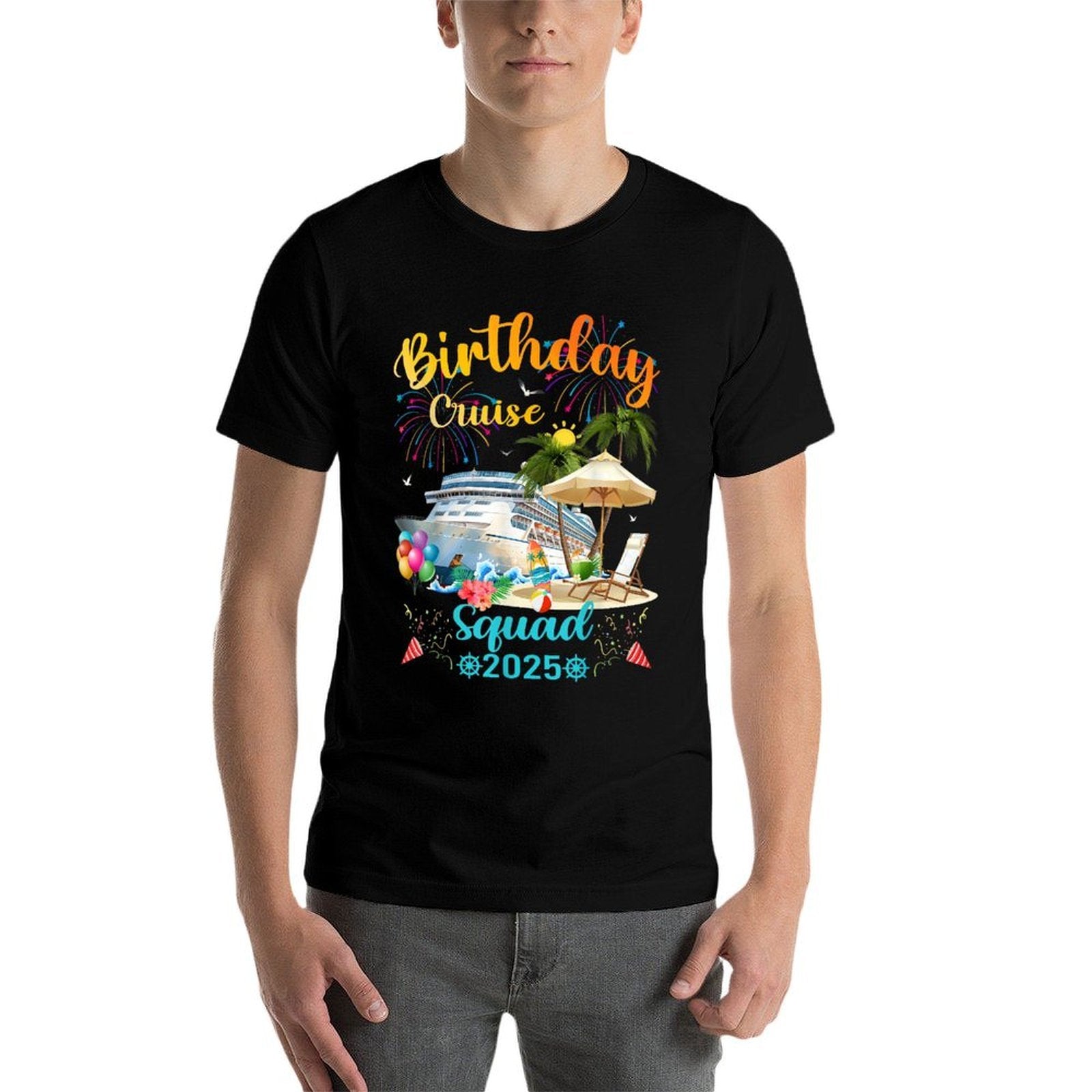 Birthday Cruise Squad 2025  Vintage-inspired T-Shirt