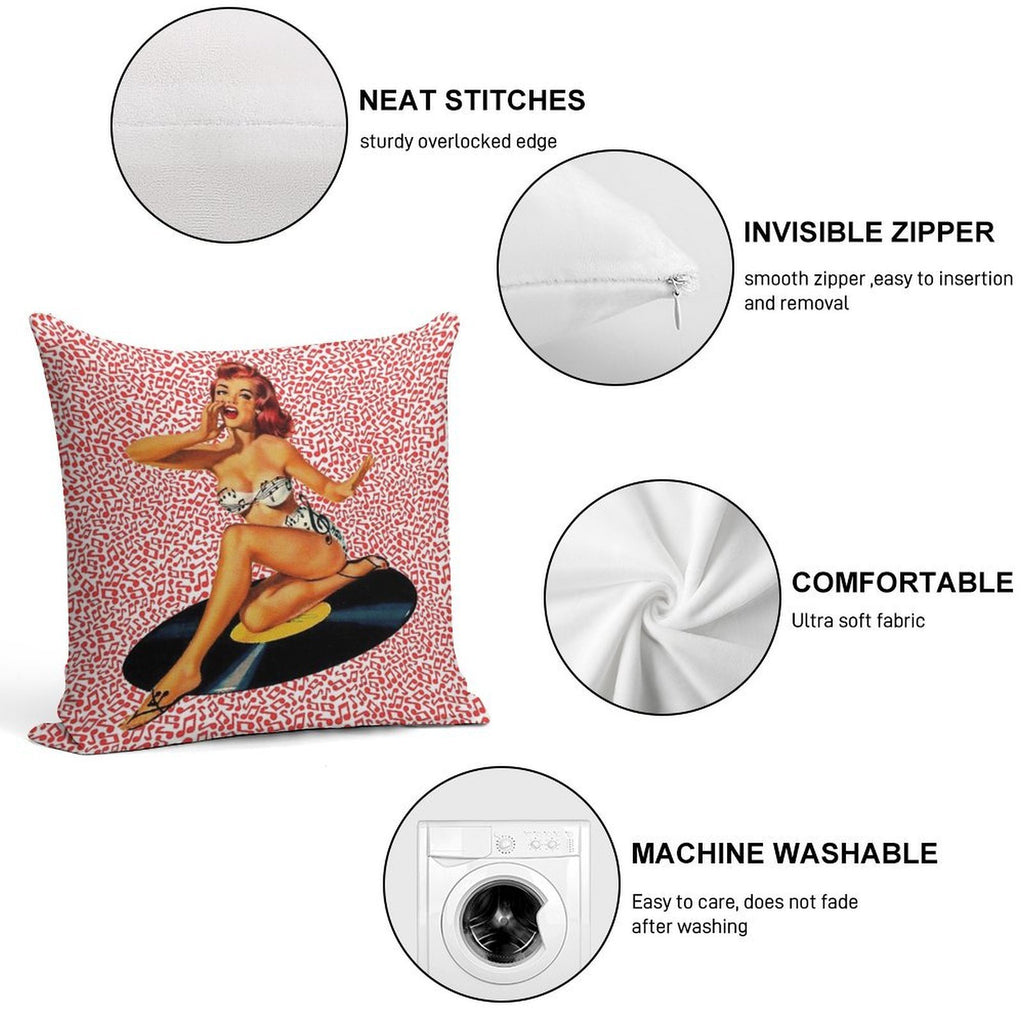 Rockabilly Goddess Soft Warmth Comfort Throw Pillow