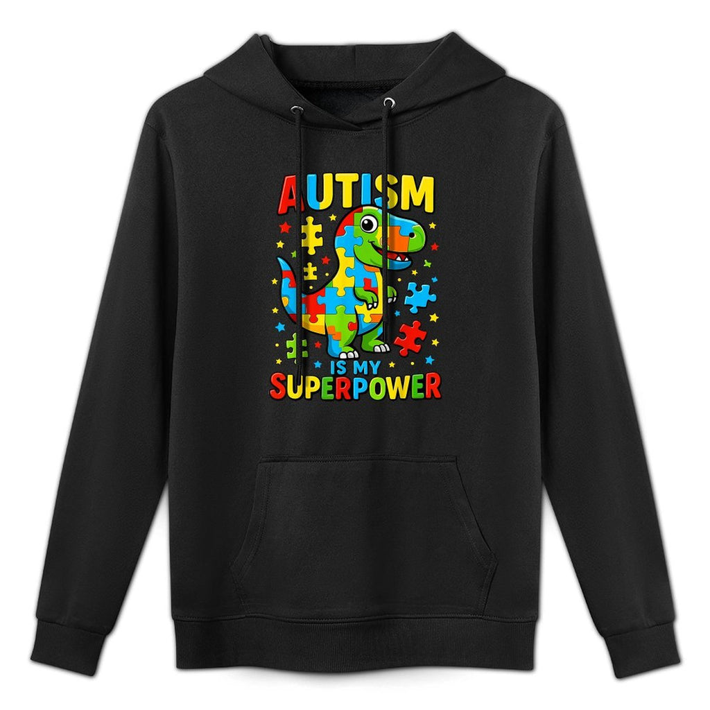 Autism Is My Superpower Autism Awareness T-Rex Dino Shape Retention Hoodie