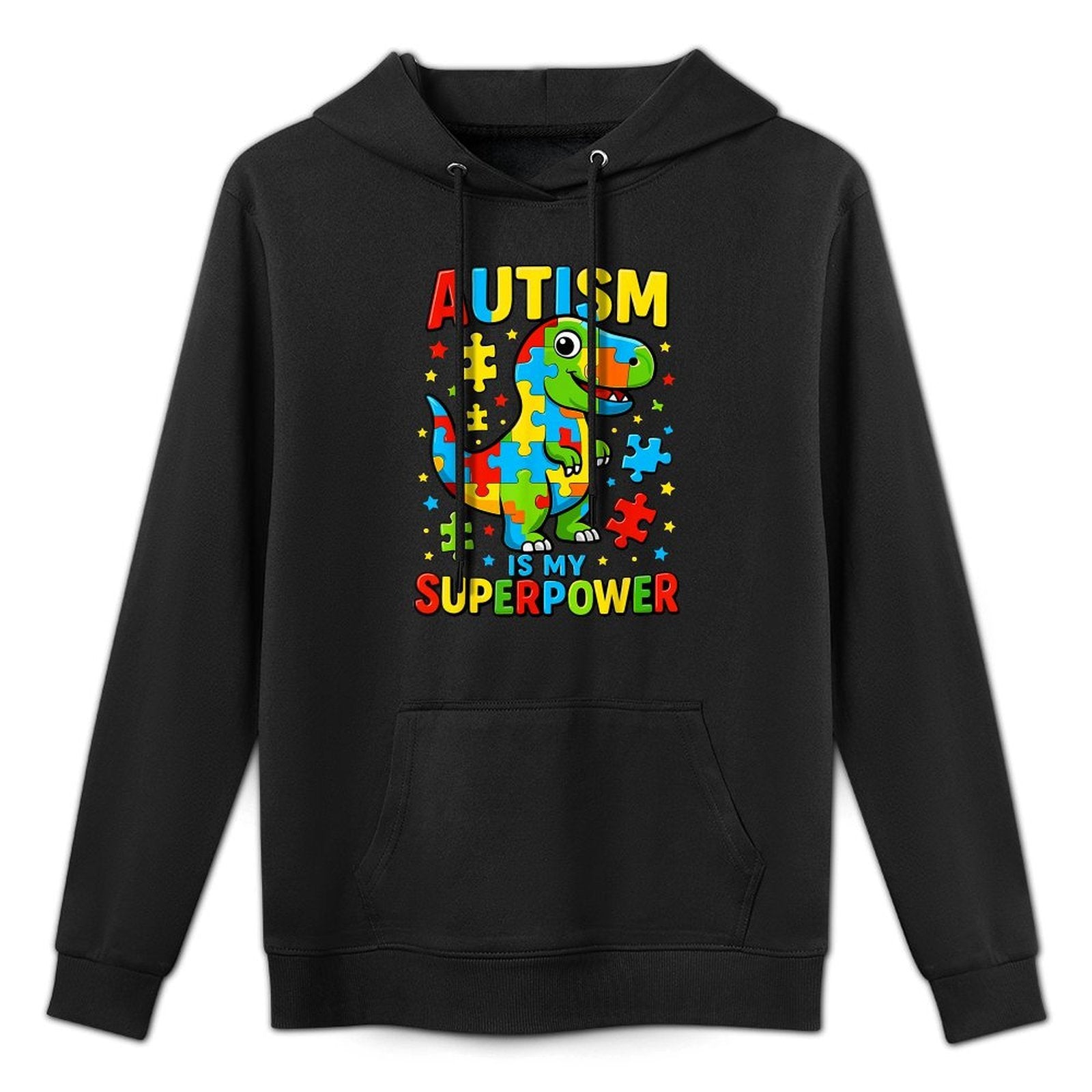 Autism Is My Superpower Autism Awareness T-Rex Dino Shape Retention Hoodie