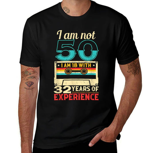 18 With 32 Years Of Experience - Funny 50th Birthday Gift  Summer-ready Fabric T-Shirt