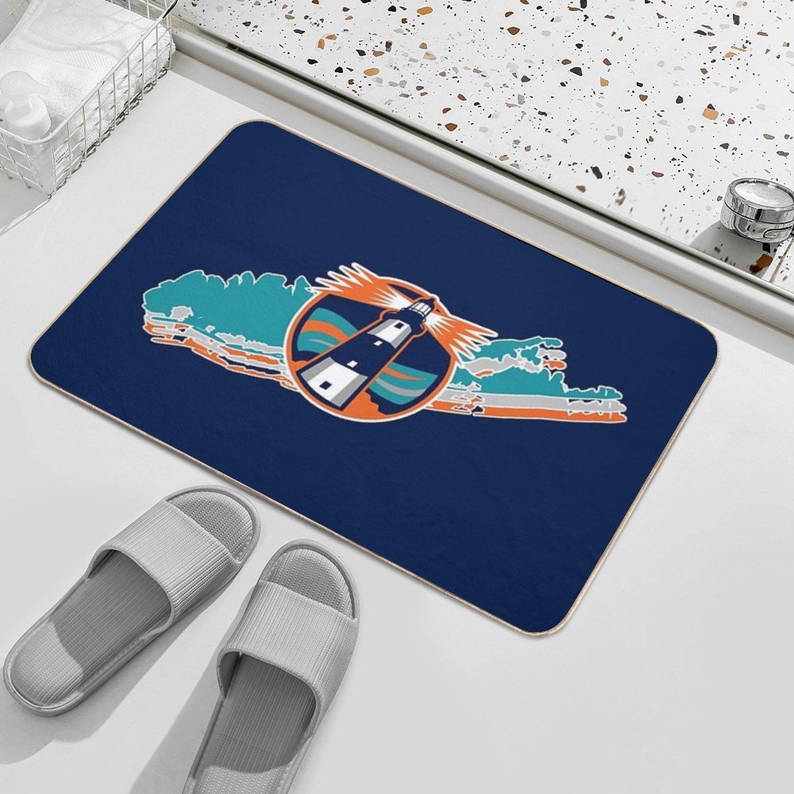 Long Island Hockey Fisherman  Fade-Resistant Bath Mat