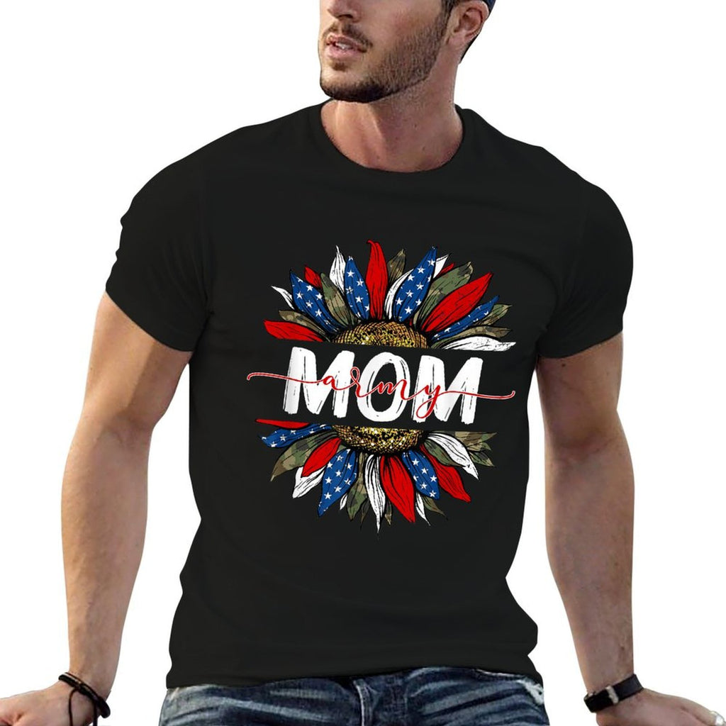 Army Mom Patriotic Sunflower Happy Fourth 4th Of July  Odor-resistant T-Shirt